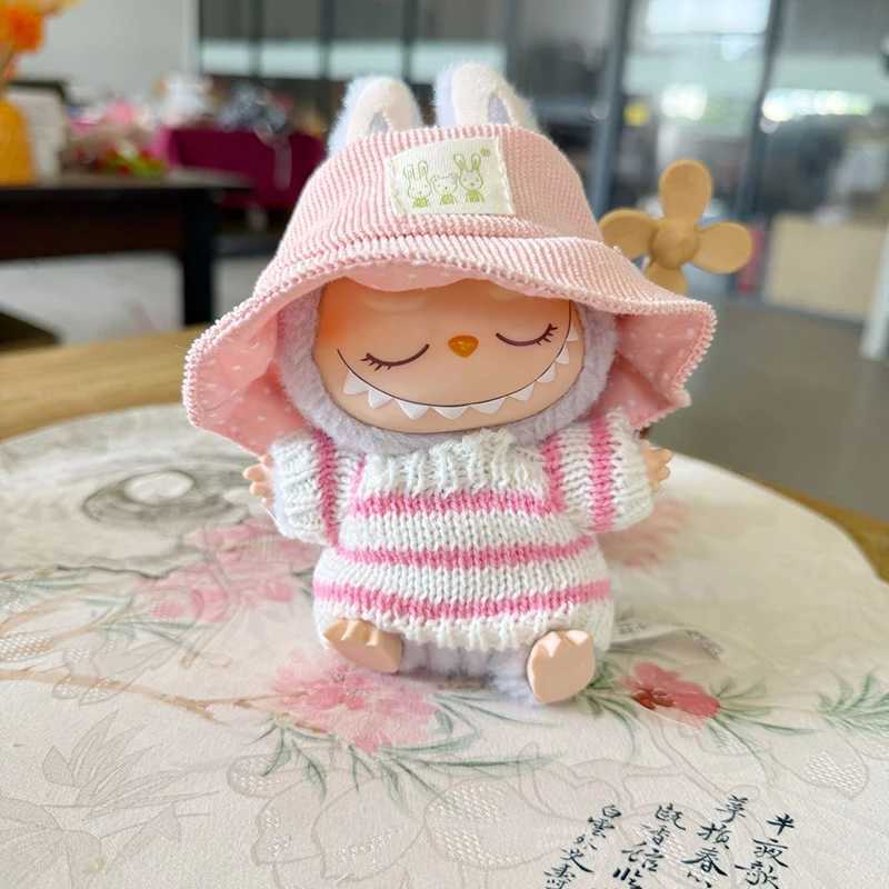 17cm Labubu Clothing Kawaii Accessories Doll Clothes Fleece Hat Striped Sweater Anime Diy Decortoy Set Birthday Holiday Children C250919