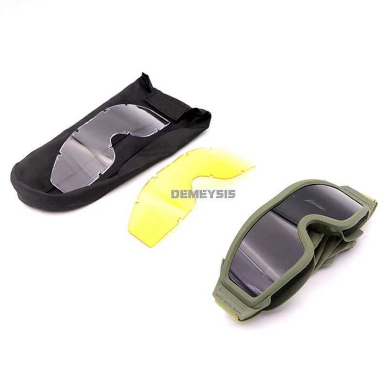 Tactical Goggles 3 Lens Windproof Dustproof Shooting Motocross Motorcycle Mountaineering Glasses Airsoft CS Protection Eyewear J250919