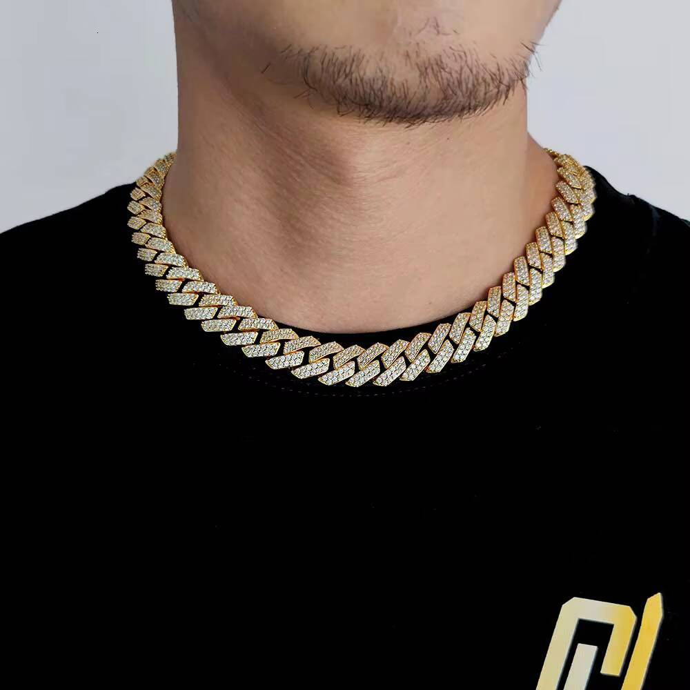 Hip Hop Jewelry Choker Necklace Iced Out Chain White Gold Plated Cuban Link Diamond Choker Ne