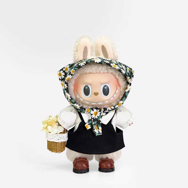 Daisy Headscarf Halter Dress For Labubu Clothes Accessories for Korea Kpop EXO 30 Labubu Plush Idol Dolls Accessories Fashion C250919