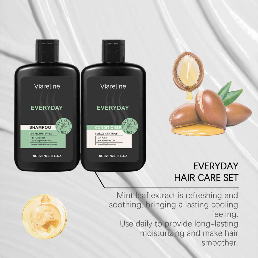 Viareline Men's Set Gentle Cleansing Moisturizing Smoothing Shiny Daily Hair Care