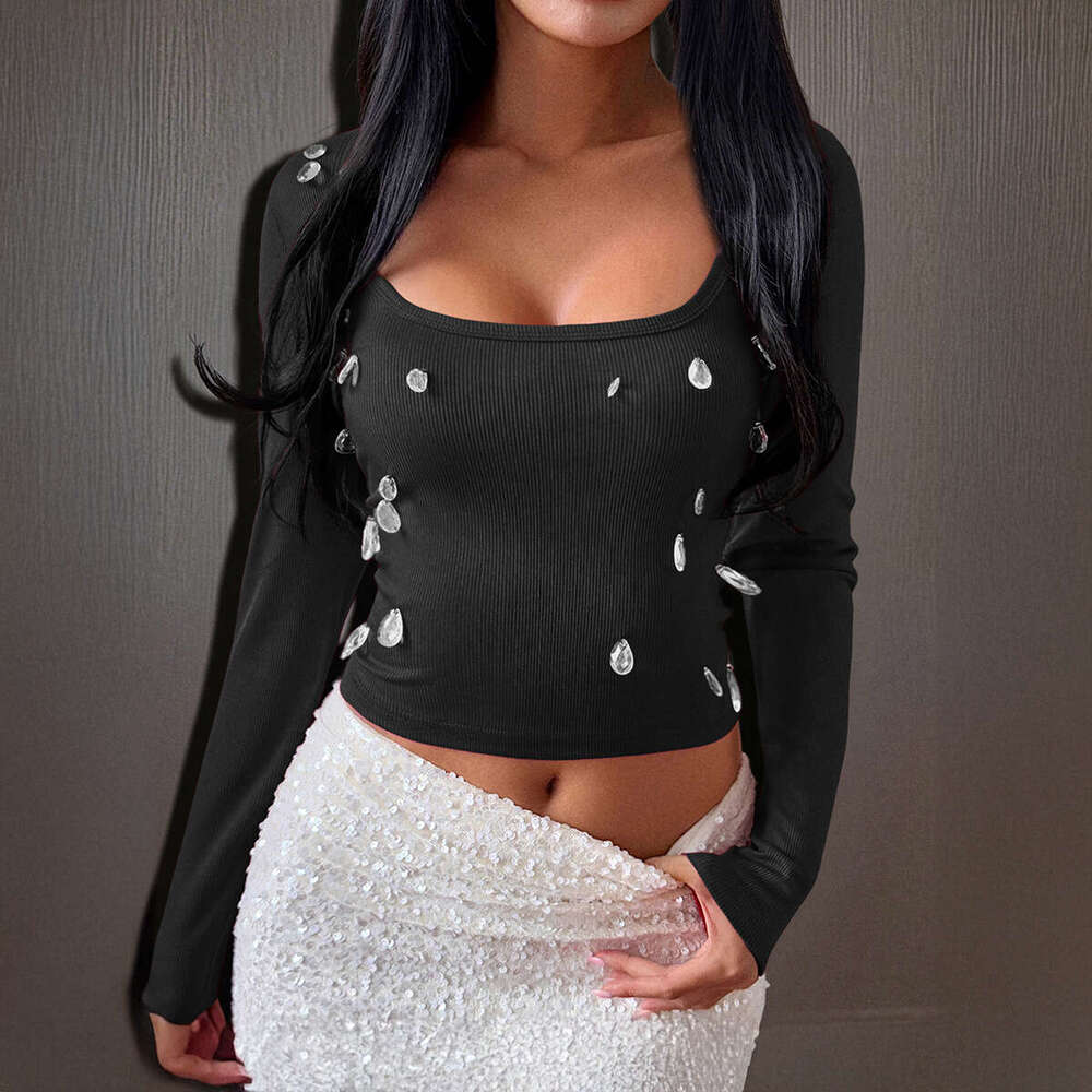 Y2K Hot Girl Style Solid Color Long Sleeve Tank Top T-Shirt Women's Fashion 2025 Autumn Winter