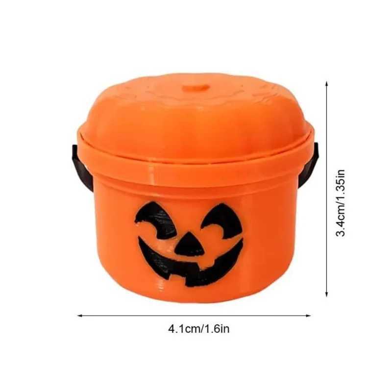 Mini Halloween Nostalgia Bucket Pumpkin Lantern Bucket Candy Jar Trick Or Treat Basket Halloween Small Candy Bucket C250919