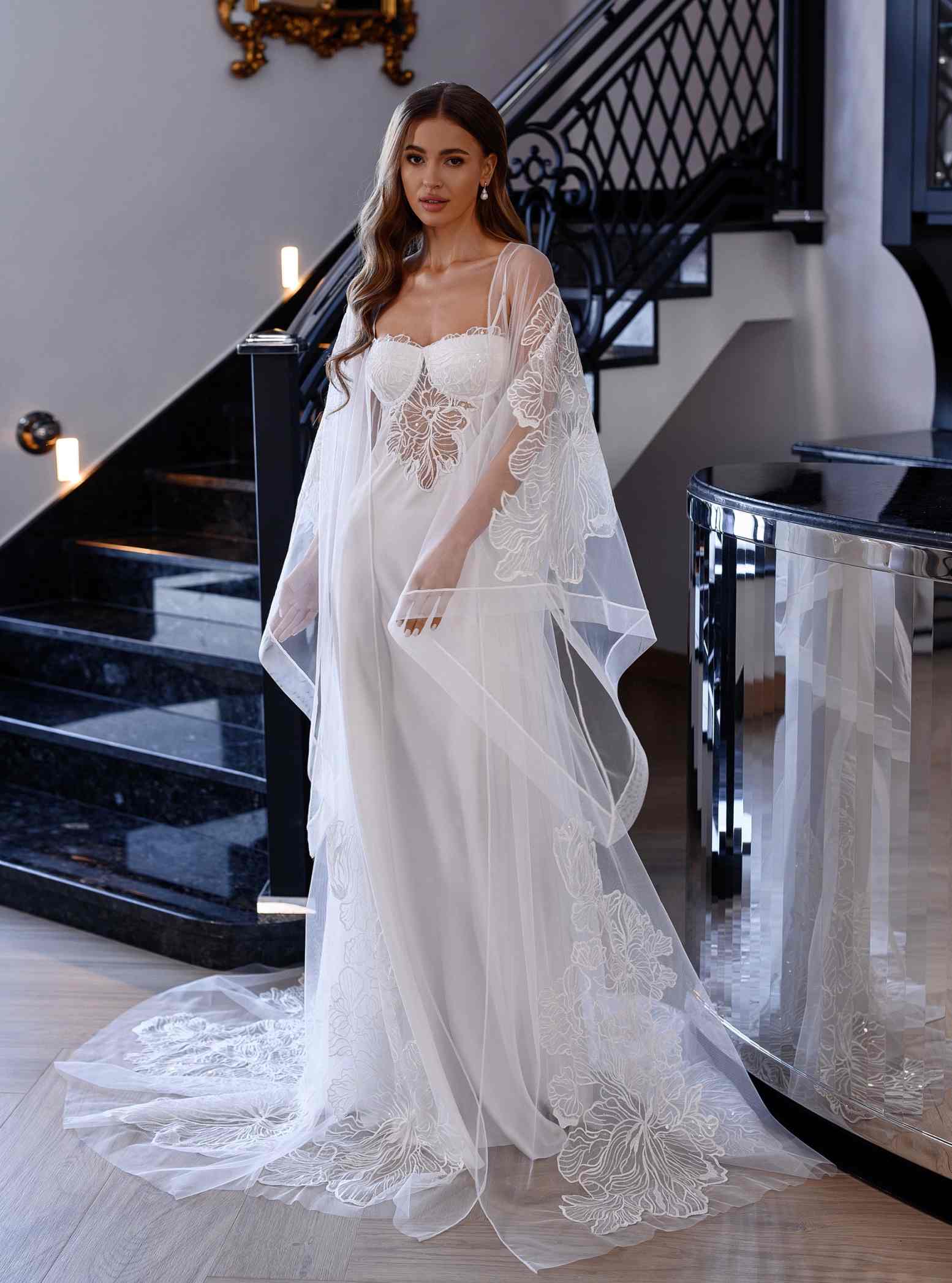 Graceful Women Robe Nightgown Bridal Pajamas Long sleeve Appliques Maternity Dressing Shower Gown for Photography Custom Made