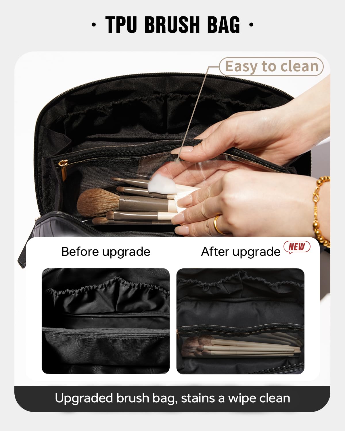 Spacious Flat Lay Cosmetic Bag Waterproof Chic Printed Women Travel Makeup Organizer Toiletry Storage