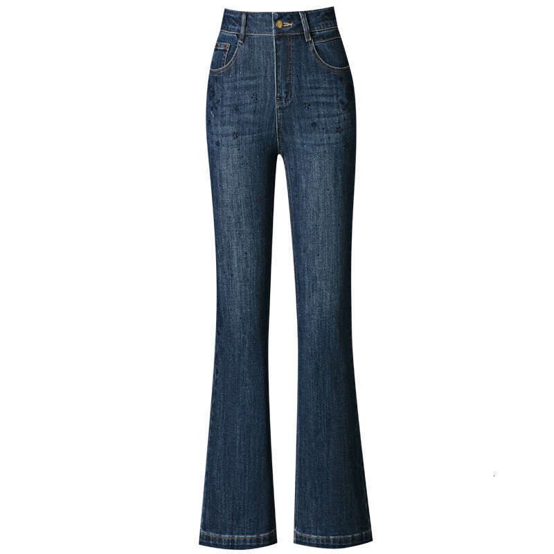 womens jeans Jeans Women New Autumn High Waist Slim Fit Petite Flared Women's Pants Embroidered for Middle-aged and Elderly 2095