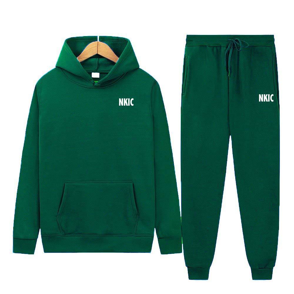 Men's Casual Brand Jogging Sportswear Set Hoodie and Black Sweatpants letter Printed Jacket Fashion Sports Winter Warm 2 Piece Set