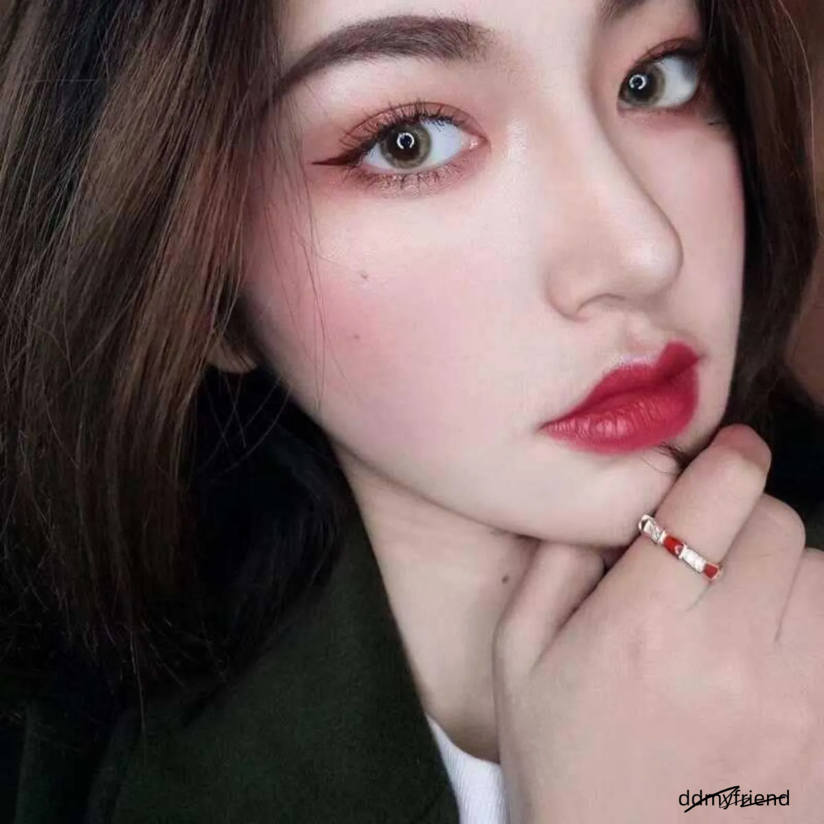 Snake Bone For Women White Mother-Inlaid Dia Wide V Snake-Shaped Narrow Version Ring High Plate Rose Gold Manufacturer Fast Shipping ddmyfriend