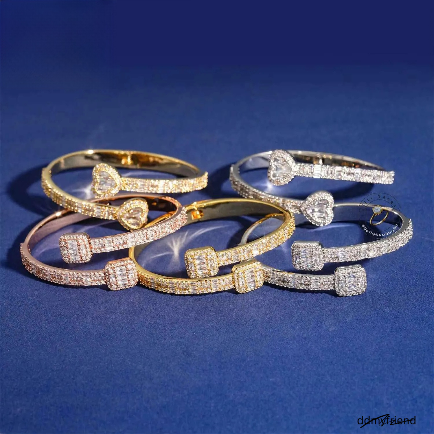 Ready Stock Good Quality Affordable Iced Out Bangle Bracelet Gold Plated Necklace Moissanite Jewelry Hip Hop Rock Gifts ddmyfriend