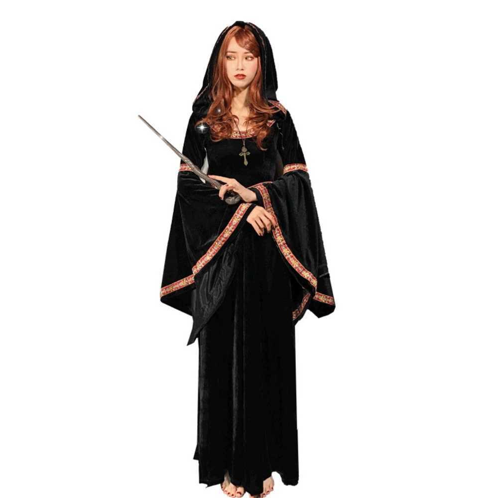 Halloween dark witch dress cosplay vampire magic wizard robe for stage party cosplay L250918