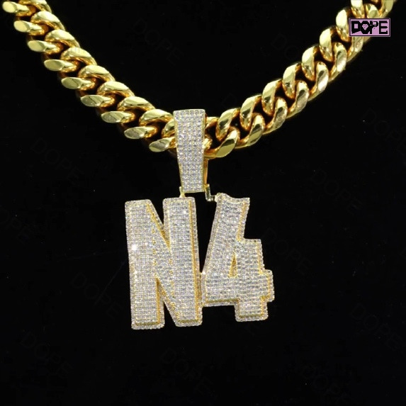 Hip Hop Moissanite Letter Pendant Double Layered Initial Charm Men 925 Silver Customized Trend Mossanite Pendant