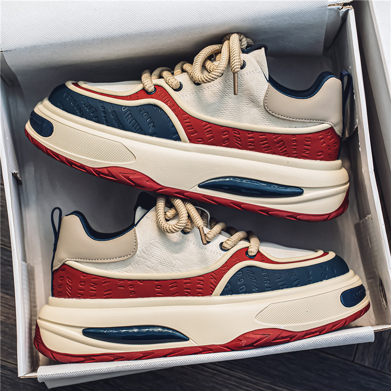 Ddmybear Trendy Men's Color Blocked Dad 2024 Fashionable Printed Versatile Height Increasing Lightweight Campus Trendy Casual Shoes Chinese Brand Shoes F912-159