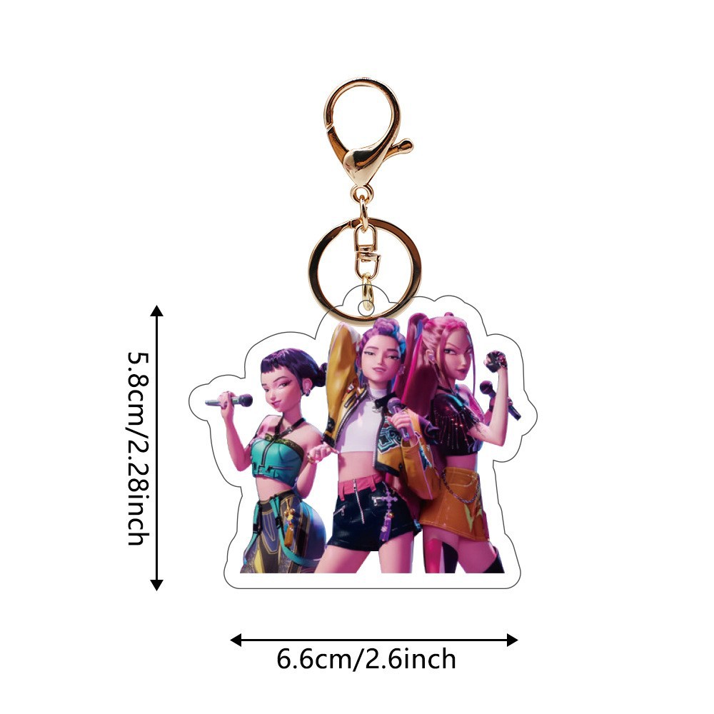 Kpop Demon Hunters K-POP peripheral finely Anime Pendant Keychains Holder Car Key Ring Mobile Phone Bag Hanging Cute Kawaii
