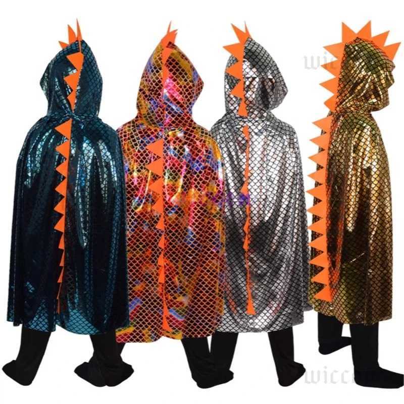 Dinosaur Cape Halloween Cosplay Costume Hooded Cloak for Boys Girls Wizard Cosplay Boys Costume Halloween Party Cloak L250918