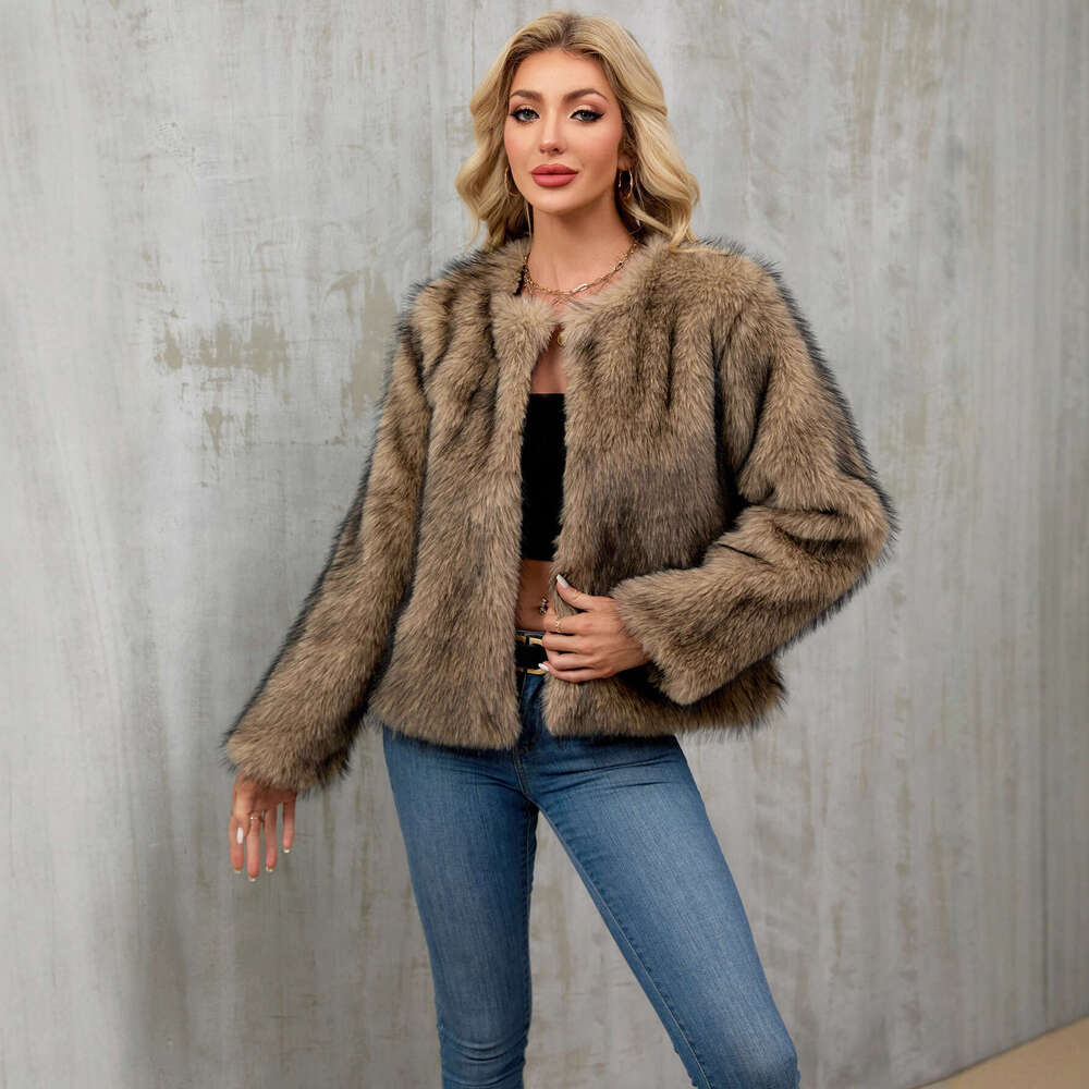 Autumn Winter New Coat for Women, Loose and Warm Plush Cardigan, Faux Fur Coat, Overcoat