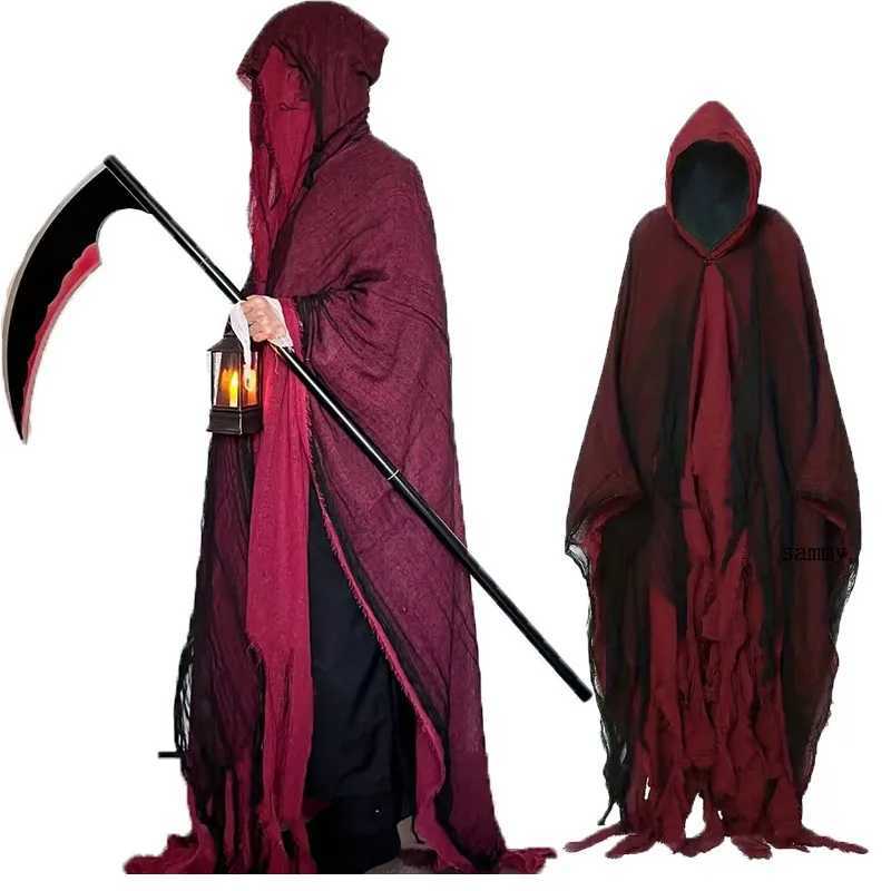 Zombie hood layers of gothic terror unisex cosplay costume of Halloween ghosts accessories for day of the dead party L250918