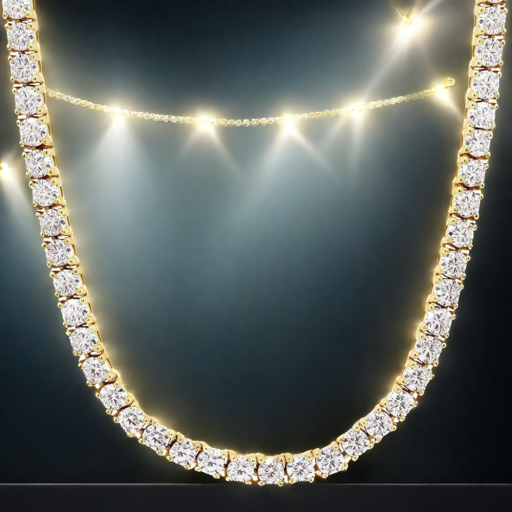 Customized Trend VVS Tennis Chain for Hiphop Moissanite Diamond in S925 Sterling Silver Bling Moissanite Tennis Chain