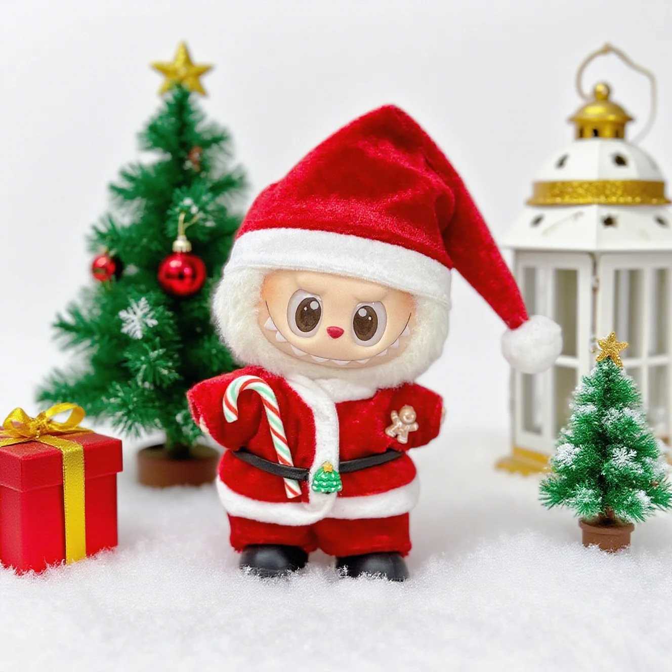 For Labubu Christmas Deer Set Santa Claus Dress Up for V1V2V3 Outfit Holiday Gift Vinyl Doll Dressup Game Christmas Gifts C250919