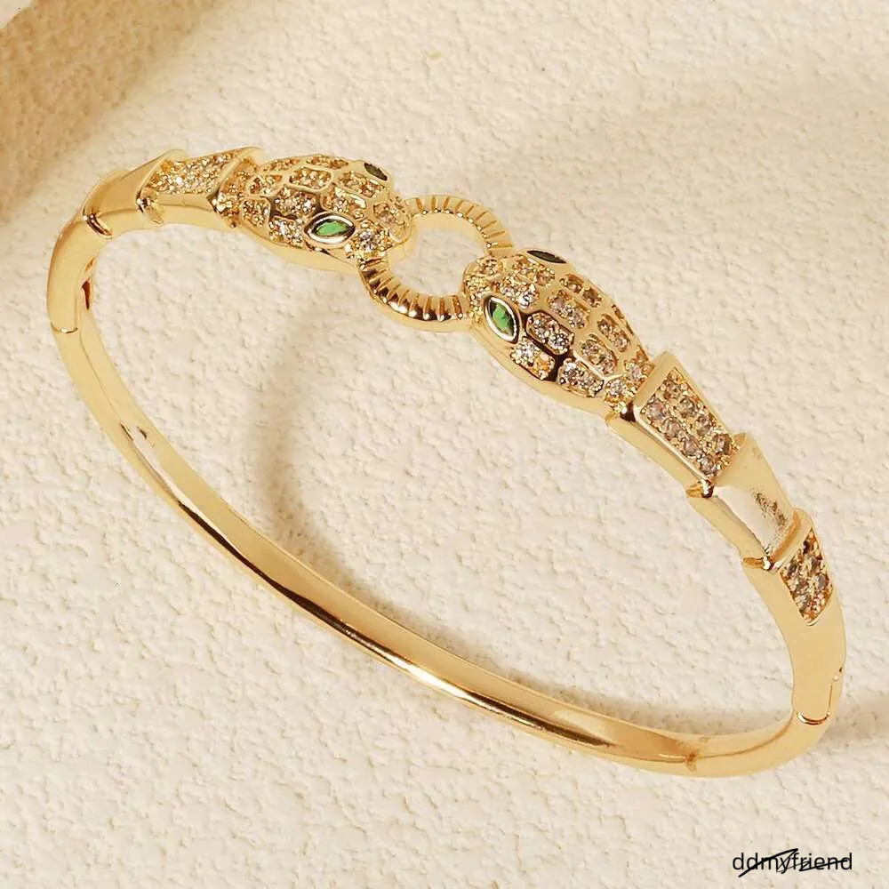 Gold Plated Bracelet Women, Elegant Open Bangle, Cubic Zirconia Cuff, Fashion Jewelry For Wedding & Daily Wear ddmyfriend