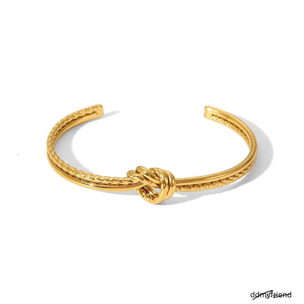 Hot Selling Knotted Twisted Open Stainless Steel Niche Design Simple Ins Style Bracelet Jewelry ddmyfriend