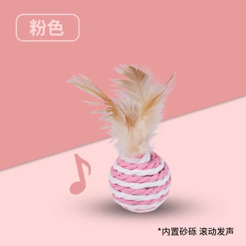 Cat Toys Sisal Balls with Feathers Cat Resistant To Biting Grinding Teeth Making Sounds Cat Scratching Balls Cat Teasing X250918