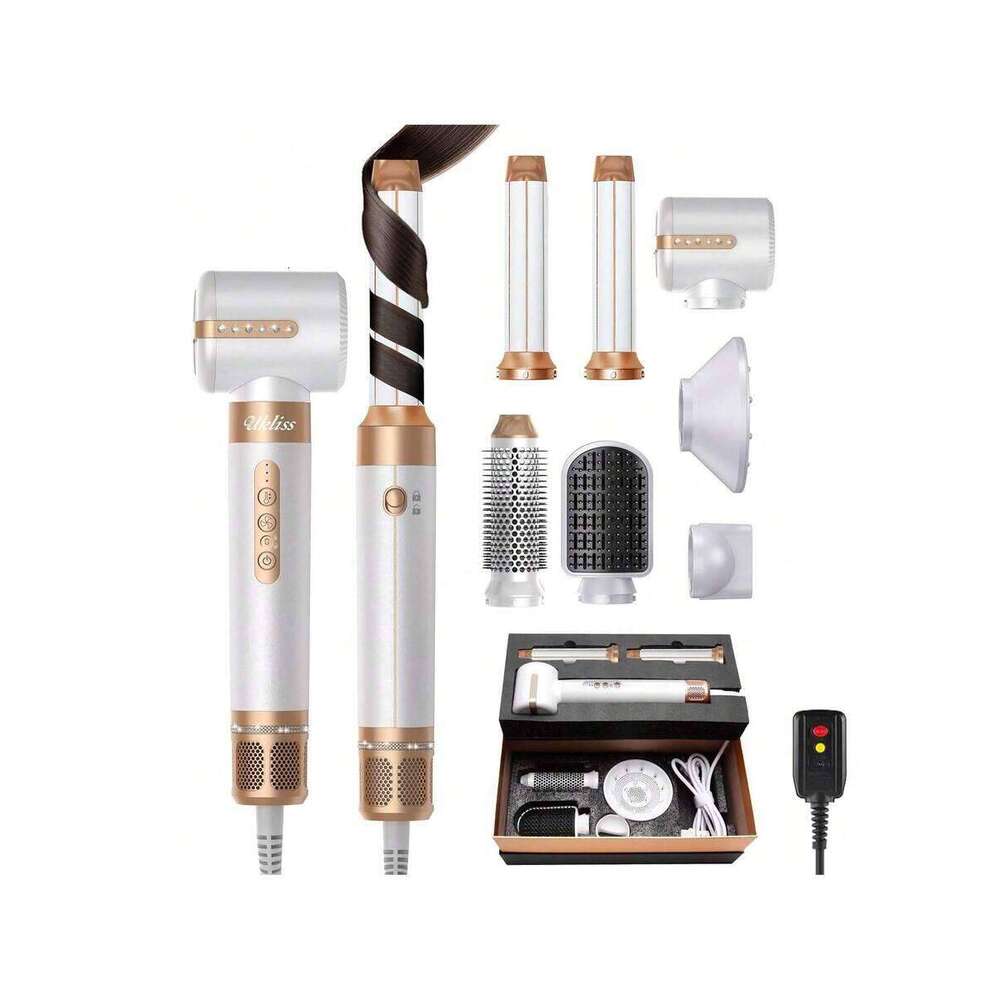 UKLISS Air Style 7-In-1 Upgraded Version 110,000 RPM Styling Brush Quick Dry For Wet Hair, Round Straightening Brush, Automatic Curling Iron, Hair Dry
