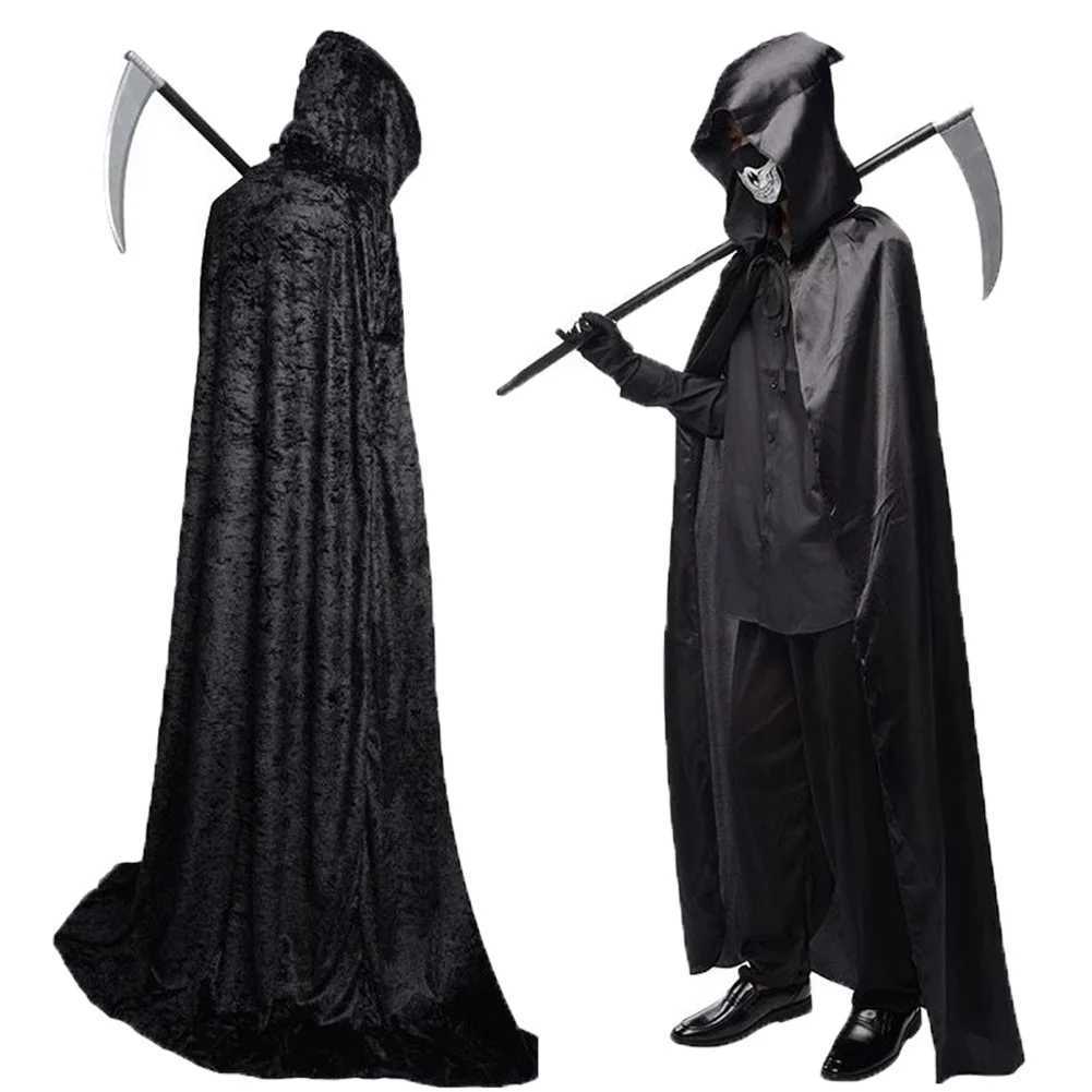 Scary Death Cosplay Fantasy Boys Jumpsuit Cloak Halloween Skeleton Stage Performance Costume Teen 4 to 16 Years Fantasia Outfits L250918