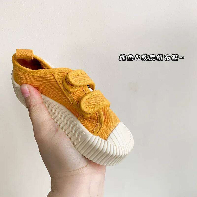 Children Canvas for Boys Girls Spring Autumn Hook and Loop Soft Bottom Breathable Toddler Baby Biscuit Shoes