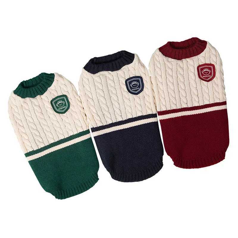 Dog Cat Sweater College Style Winter Pet Clothes for Small Medium Dogs Puppy Knitted Vest Bulldog Teddy Chihuahua Warm Sweater S25911