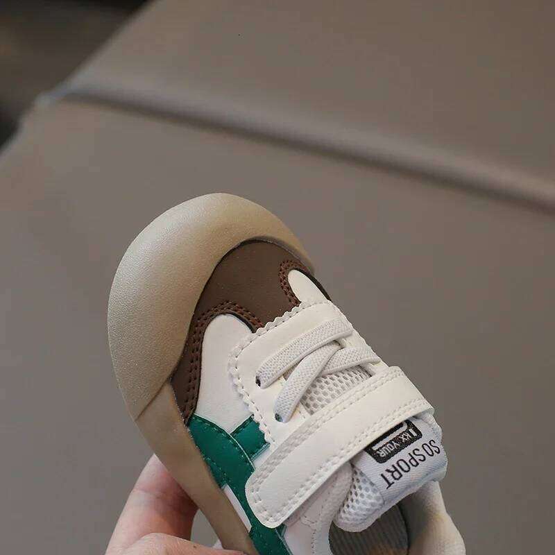 Green Thin Section Soft Bottom Small Children Walking Brown Non-slip Breathable Boys Girls Baby Casual Shoes