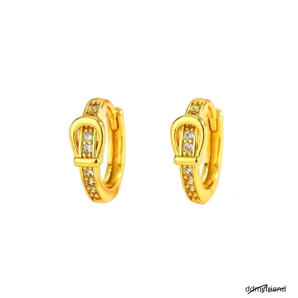 Lock For Women Gold Color Stainless Steel Hoop Earrings Trend 2025 Waterproof Piercing Female Party Ear Jewelry Aretes250711 ddmyfriend