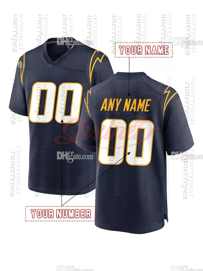 2025 Alternate football jerseys Ladd 15 McConkey Justin Herbert Derwin James Jr. Quentin Johnston Joe Alt White Yellow Blue Navy