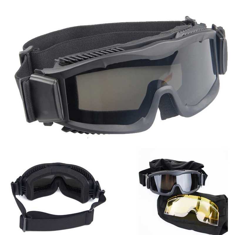 Military Army Combat Safety Goggs Men Outdoor Tactical Hunting Airsoft Paintball Glasses AntiFog Glasses 3 ns Y250919