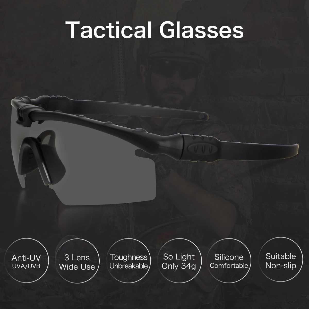Men Women Army BALLISTIC 30 Protection Military Glasses Paintball Shooting Goggles Tactical MTB Cycling Polarized Sunglasses J250919