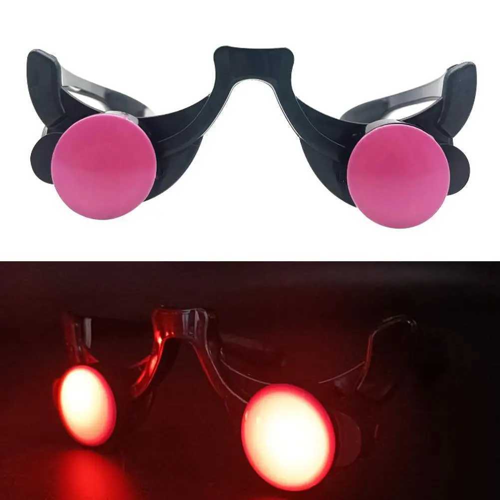LED Luminous Glow Glasses Funny Red Eyes Halloween Clown Cosplay Anime Accessories For Christmas Bar KTV Birthday Party C5O3 L250918