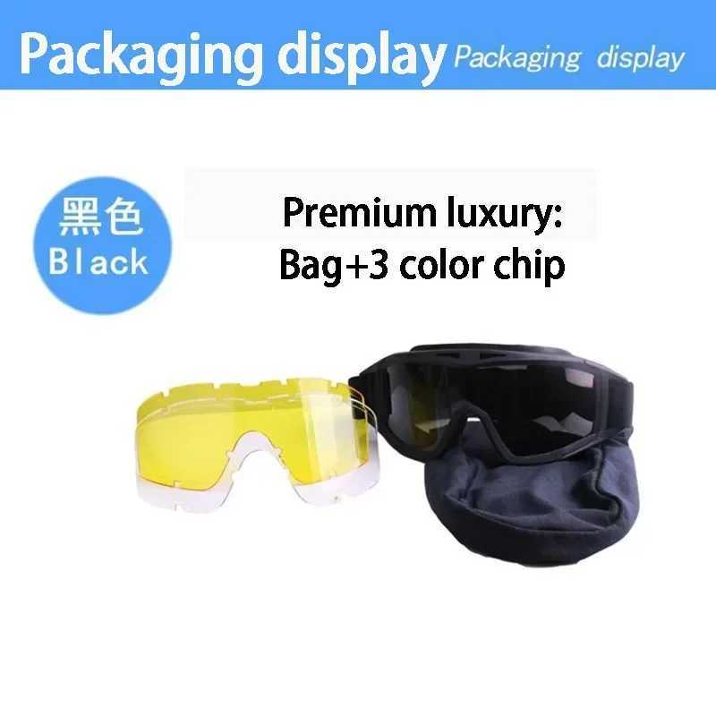 Tactical Goggles 3 Lens Windproof Shooting Hunting Glasses Eyewear Outdoor CS War Game Airsoft Paintball Glasses J250919