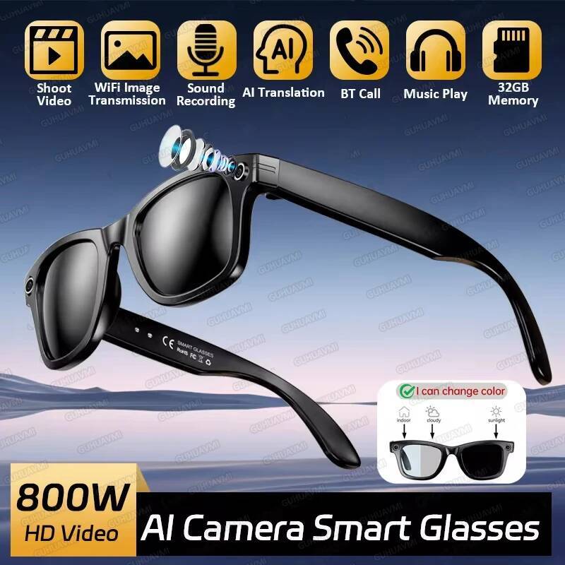 2025 Smart 32GB Memory with Sunglasses Mini Camera Video Translation Bluetooth Call Anti-blue Glasses Man Women Intelligent Glasses