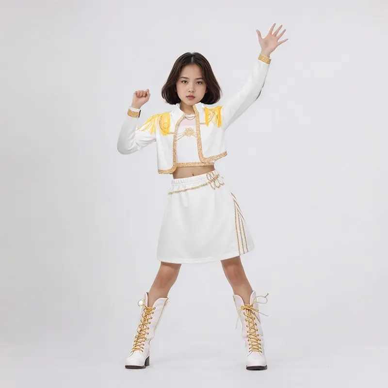 New 2025 Anime KPop Huntrix Zoey Mira Rumi Demon Hunters Cosplay Costume Kids Baby Girls White Black Golden Halloween Outfit L250918