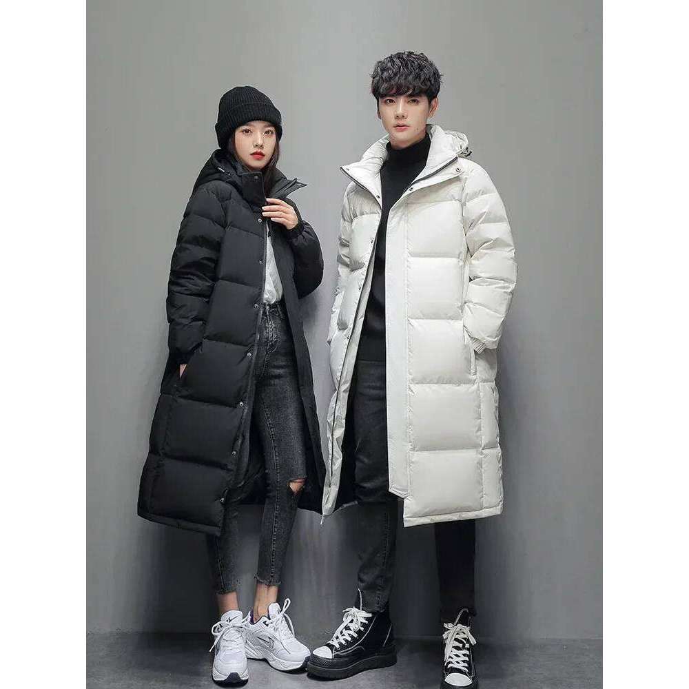 2025 New Mens Long -High-quality White Duck Down Hooded Jacket -30° Couple Thicked Warm Parkas 5XL Men Winter Coats
