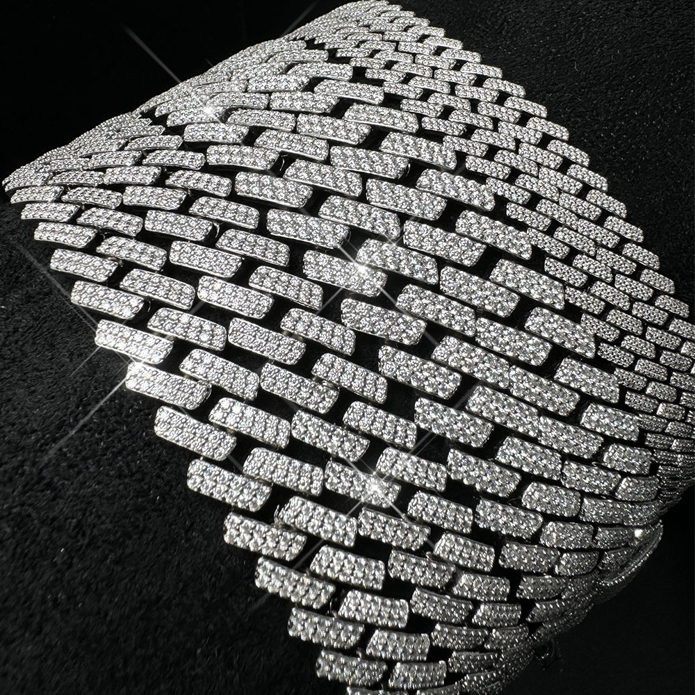 GRA Certified 6mm 8mm Cuban Chain Necklace 925 Silver Iced Out Hiphop Jewelry VVS Moissanite Cuban Chain