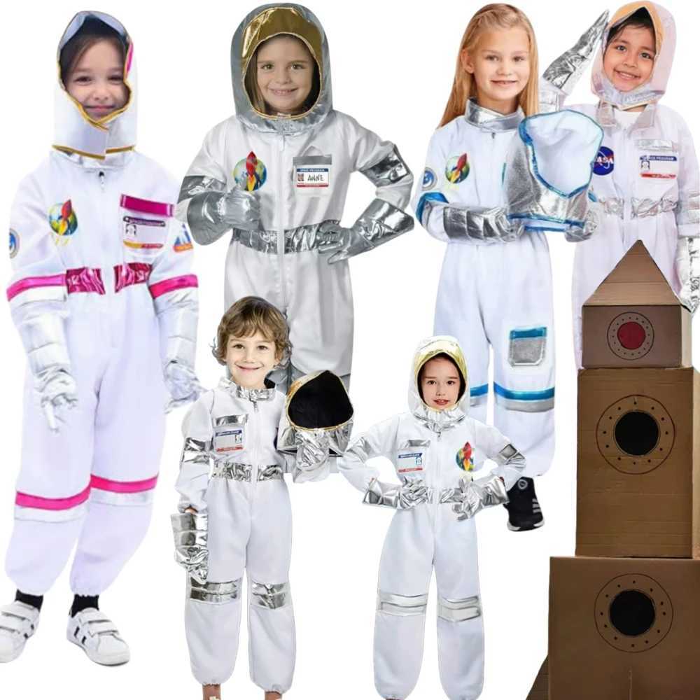 Kids Child Astronaut Cosplay Costume Nasa Pilot Costumes Boys Girls Children Spaceman Party Outfit Jumpsuit Halloween Dress Up L250918