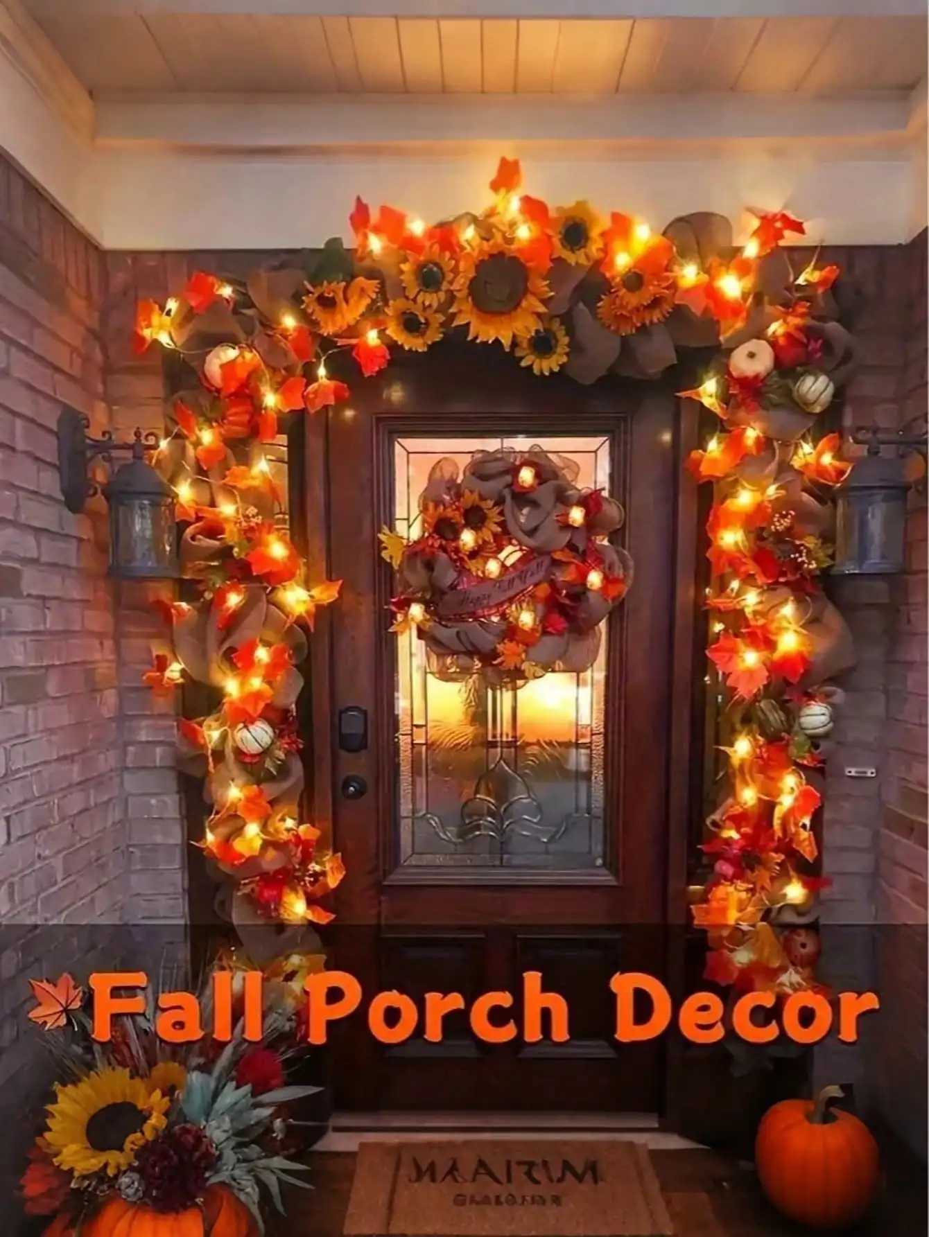 Autumn Maple Garland LED Fairy Lights Artificial Fall Foliage Garland Warm Autumn Decoration Halloween Thanksgiving Fall Decor C250919