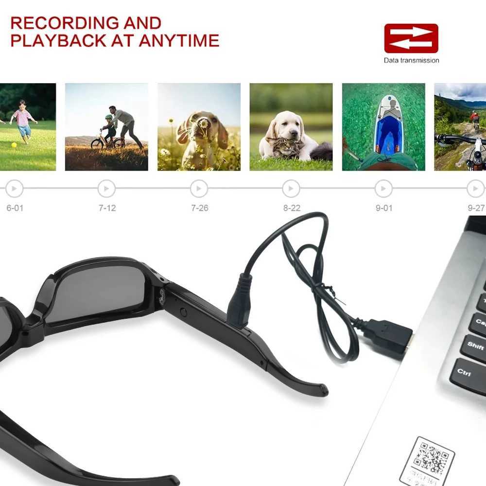 Black Border Sunglasses with TF CardMotion DetectionOutdoor Sports glasses for ClimbingSkiingCyclingDriving J250919