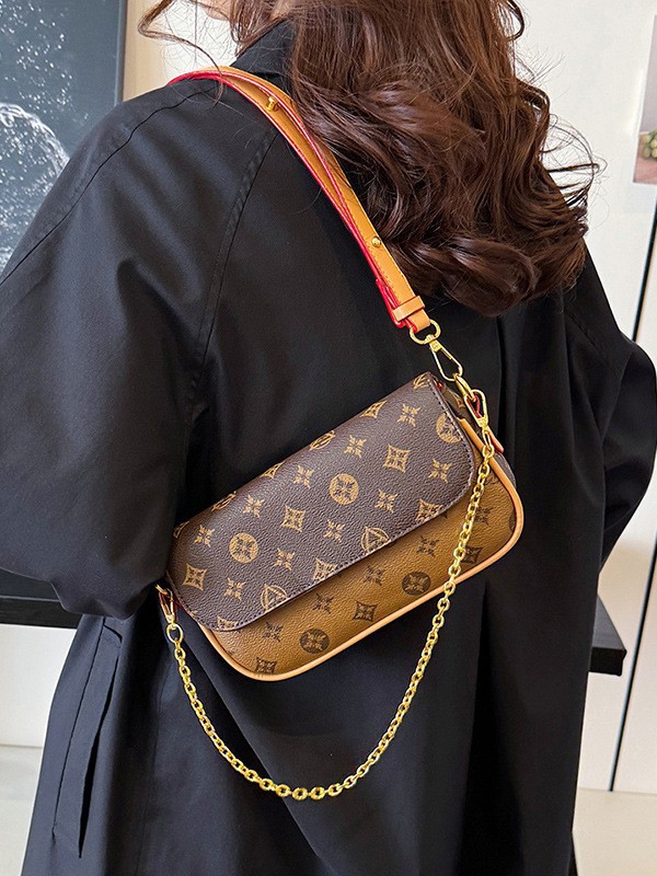 Free shipping designer bags for womens shoulder bags brown Fashionable Versatile Retro European American Shoulder Crossbody Bag