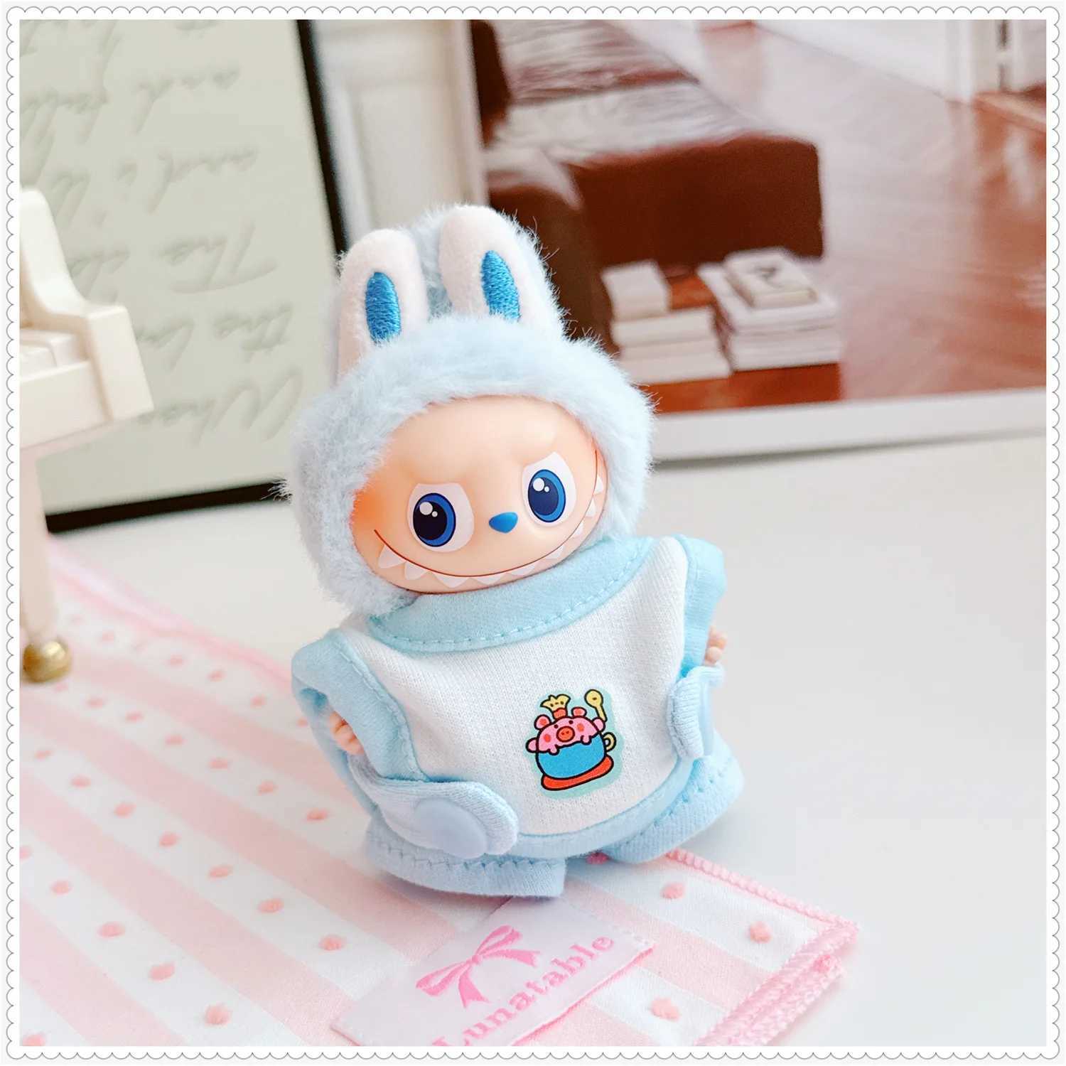 For 10cm Labubu Clothing baby coverall Crawling clothes Labubu Plush Dolls 40 Designer Diy outfit Toy Decoration Accessories C250919
