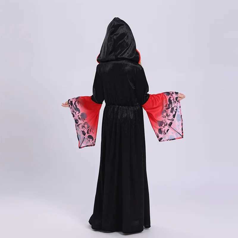 Halloween Vampires Cosplay Costume Girls Dress Red Holiday Party Long Dress Queen Role Costume Ball Stage Performance Clothes L250918