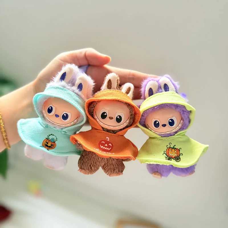 Halloween Clothes Set Cute Pumpkin Dress with Hat cloak For 10cm Labubu V4 Doll Clothes Outfit Accessories Ropa Labubu C250919