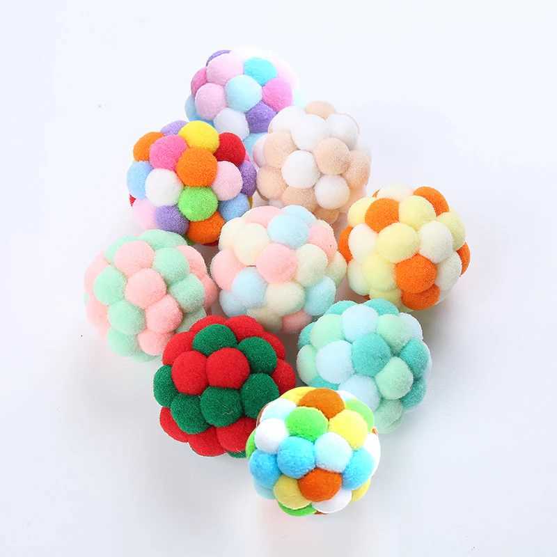 Cat toys Colorful handmade bell ball Elastic ball interactive chase pet supplies X250918