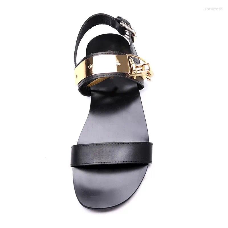 Luxury Shoes Sandals British Retro Spring Summer Leather For Men Men's Sandal Slippers Man High Quality Genuine Leather