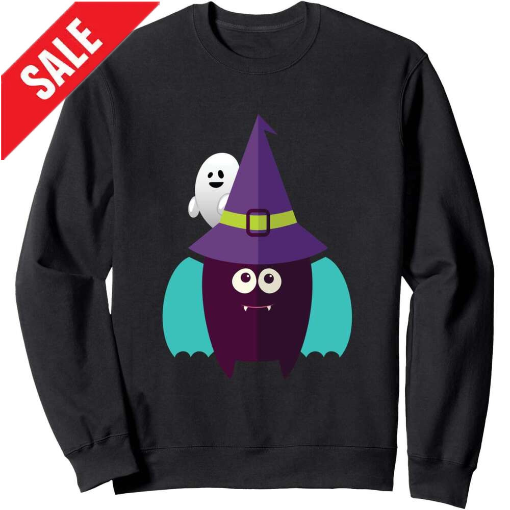Long Sleeve Shirts for Men sweatshirt Cartoon Bat with Witch Hat Halloween Ghost Funny Sweatshirt T shirt Tee Streetwear Casual tops clothes 2025